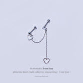 フィラ ライン ハート チェーン キュービック ツーピン ピアッシング Piercing from lizzy